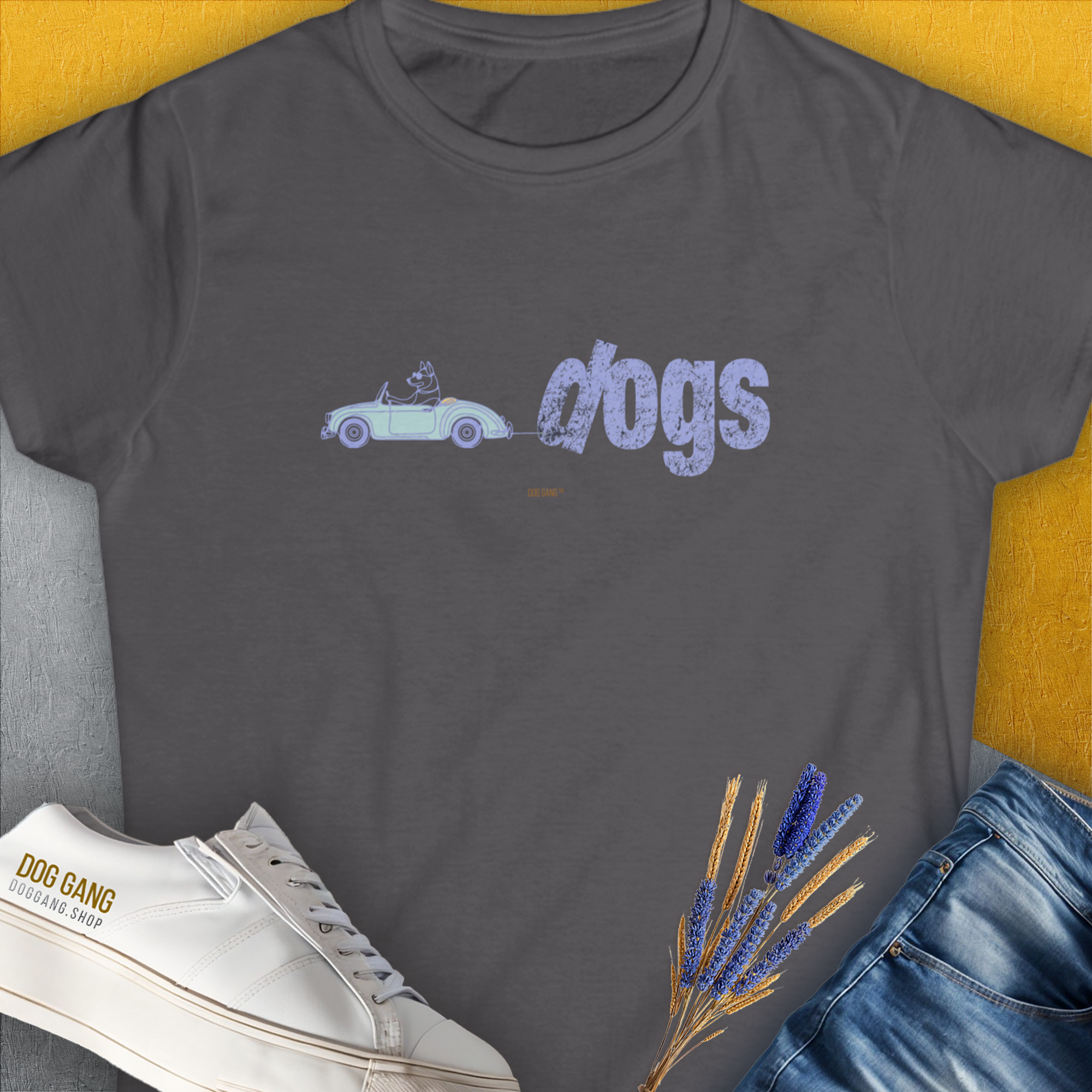 The Dog Gang Minimalistic Series II, Volume 2, Women's T-Shirt-Charcoal. For dog lovers and dog owners. Design by Dog Gang