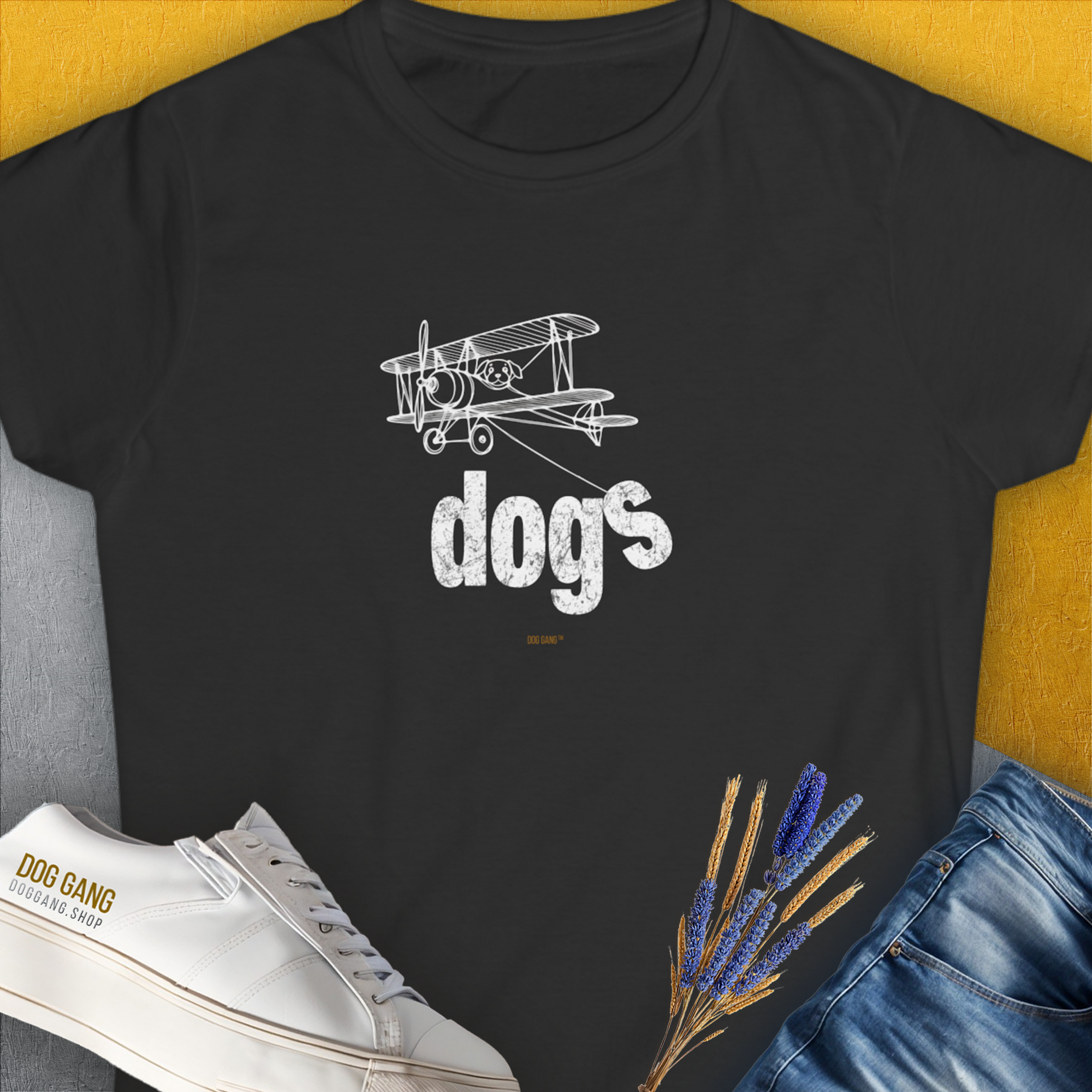 The Dog Gang Minimalistic Series II, Volume 4, Women's T-Shirt-Black. A perfect gift for dog lovers and dog owners. Design by Dog Gang