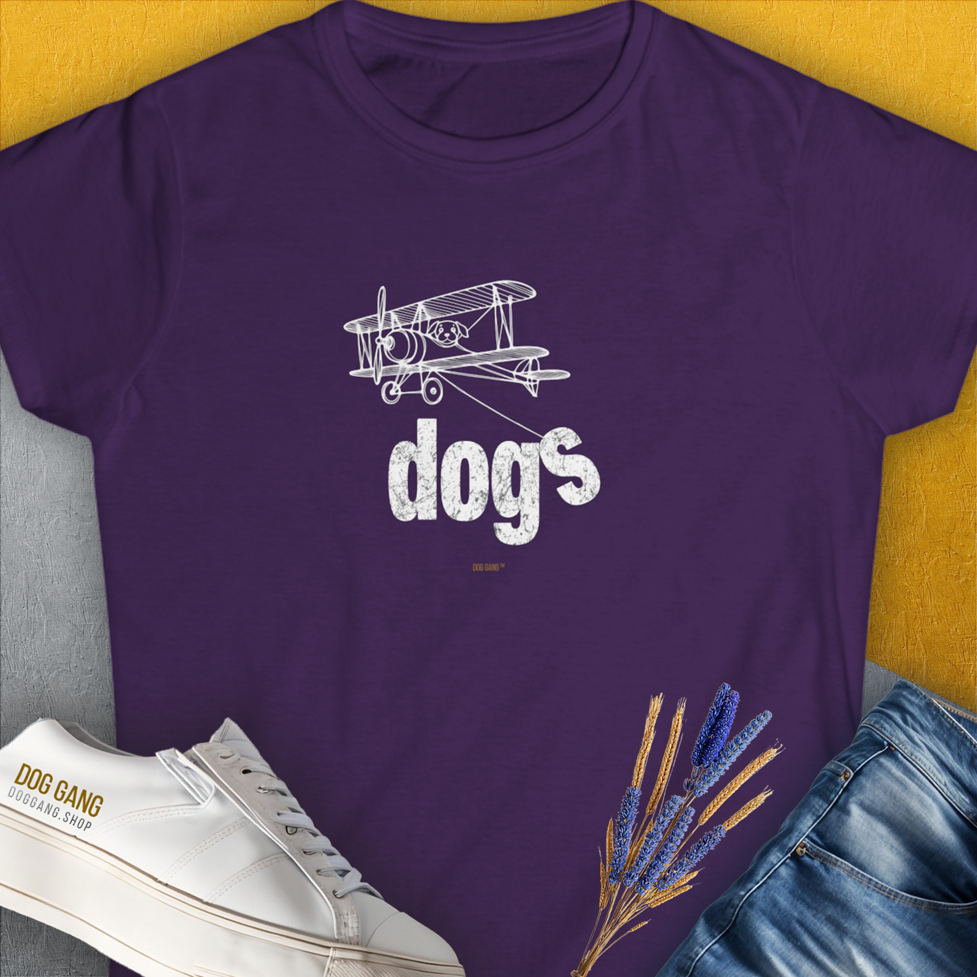 The Dog Gang Minimalistic Series II, Volume 4, Women's T-Shirt-Purple, a cool and stylish design with a funny saying from Dog Gang