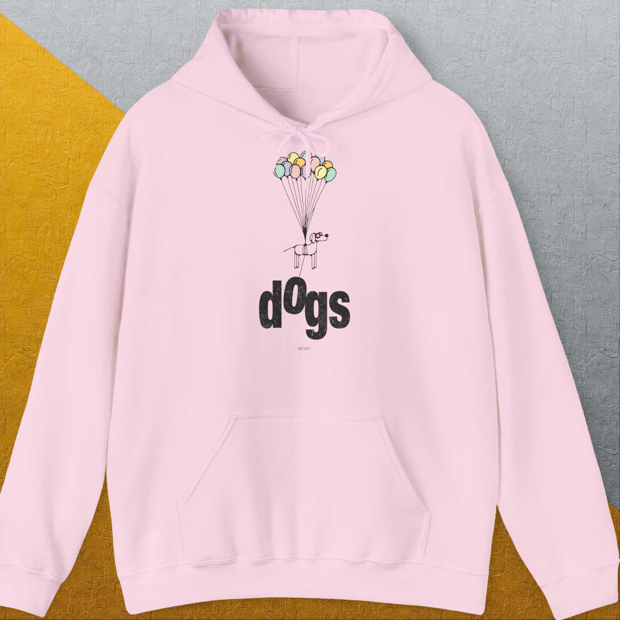 The Dog Gang Minimalistic Series II, Volume 1, Unisex Hoodie-Light Pink-origineller und witziger Kapuzenpulli mit Hund, Design by Dog Gang