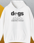 The Dog Gang Minimalistic Series II, Volume 3, Unisex Hoodie-White. For dog lovers and dog owners. Design by Dog Gang