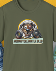 Motorcycle Hunter Club, Volume 2, Unisex T-Shirt-Military Green, Design by Dog Gang