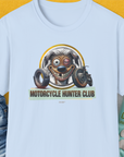 Motorcycle Hunter Club, Volume 2, Unisex T-Shirt-Light Blue, Design by Dog Gang