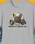 Motorcycle Hunter Club, Volume 3 (French Bulldog), Unisex T-Shirt-Sport Grey, Design by Dog Gang