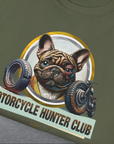 Motorcycle Hunter Club, Volume 3 (French Bulldog), Unisex T-Shirt-. A dog-themed Design from Dog Gang