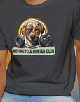 Motorcycle Hunter Club, Volume 4 (Labrador), Unisex T-Shirt-. For dog lovers and dog owners. Design by Dog Gang