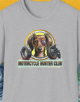 Motorcycle Hunter Club, Volume 5 (Dackel / Dachshund), Unisex T-Shirt-Sport Grey. A perfect gift for dog lovers and dog owners. Design by Dog Gang