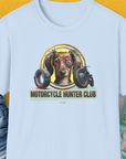 Motorcycle Hunter Club, Volume 5 (Dackel / Dachshund), Unisex T-Shirt-Light Blue, Design by Dog Gang