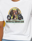 Motorcycle Hunter Club, Volume 5 (Dackel / Dachshund), Unisex T-Shirt-. For dog lovers and dog owners. Design by Dog Gang