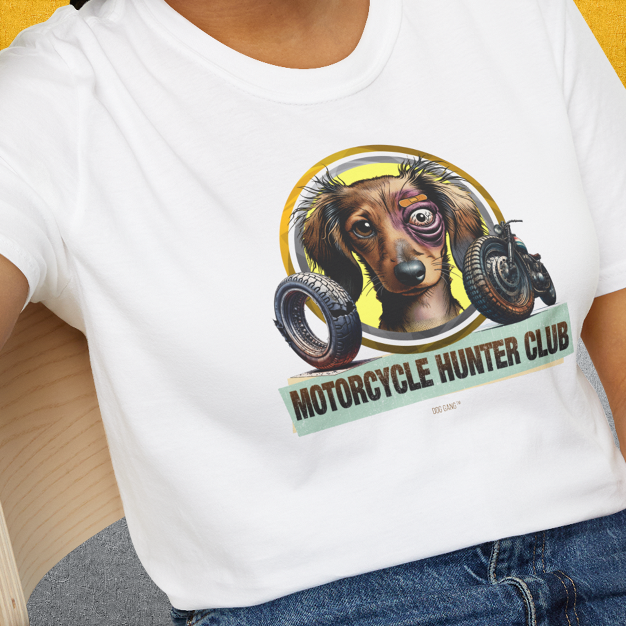 Motorcycle Hunter Club, Volume 5 (Dackel / Dachshund), Unisex T-Shirt-, a fun and stylish design for dog lovers from Dog Gang