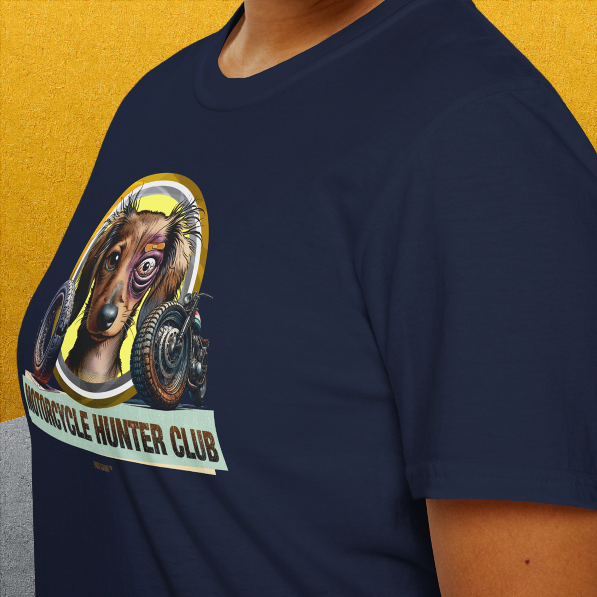 Motorcycle Hunter Club, Volume 5 (Dackel / Dachshund), Unisex T-Shirt-, Design by Dog Gang