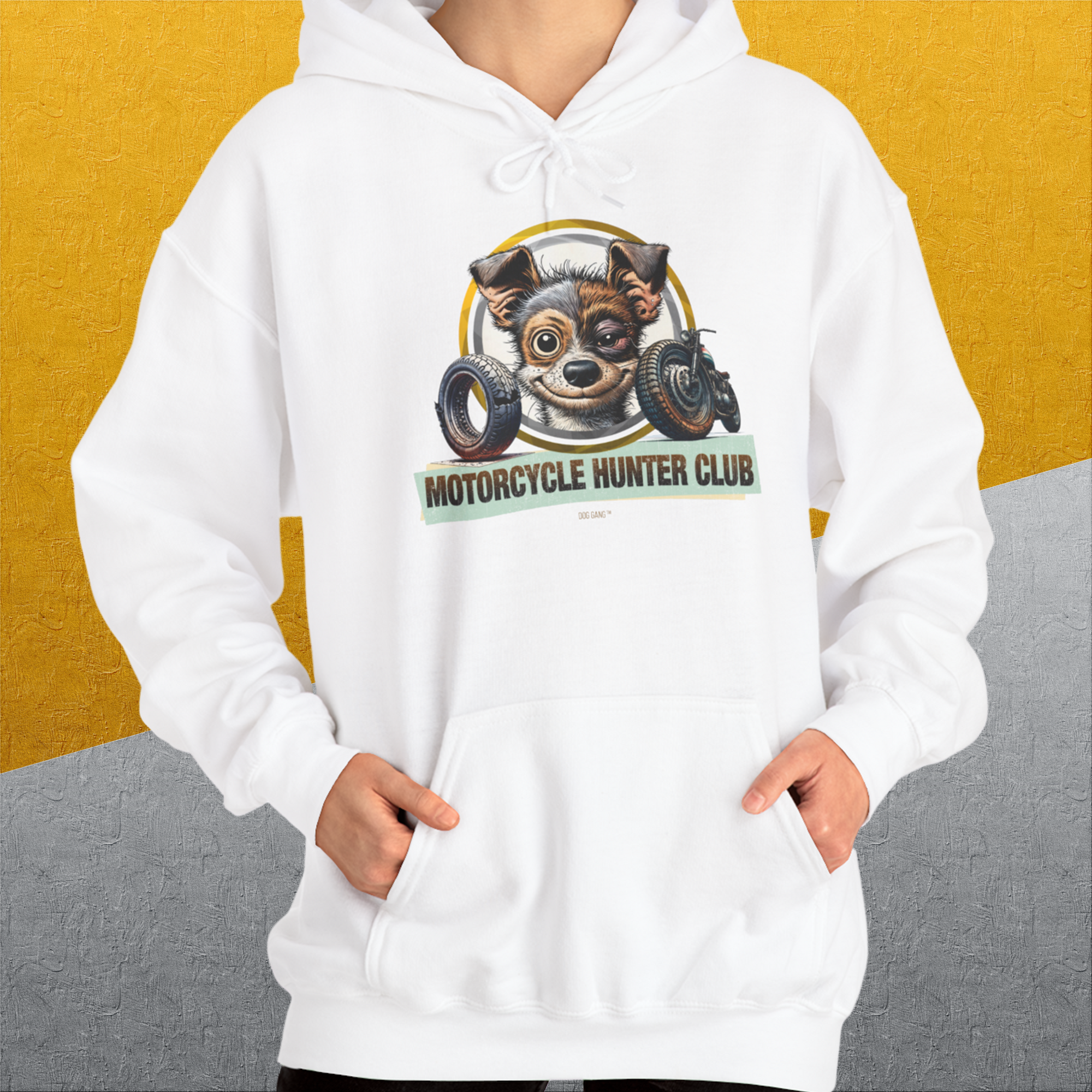 Motorcycle Hunter Club, Volume 1, Unisex Hoodie-, Design by Dog Gang