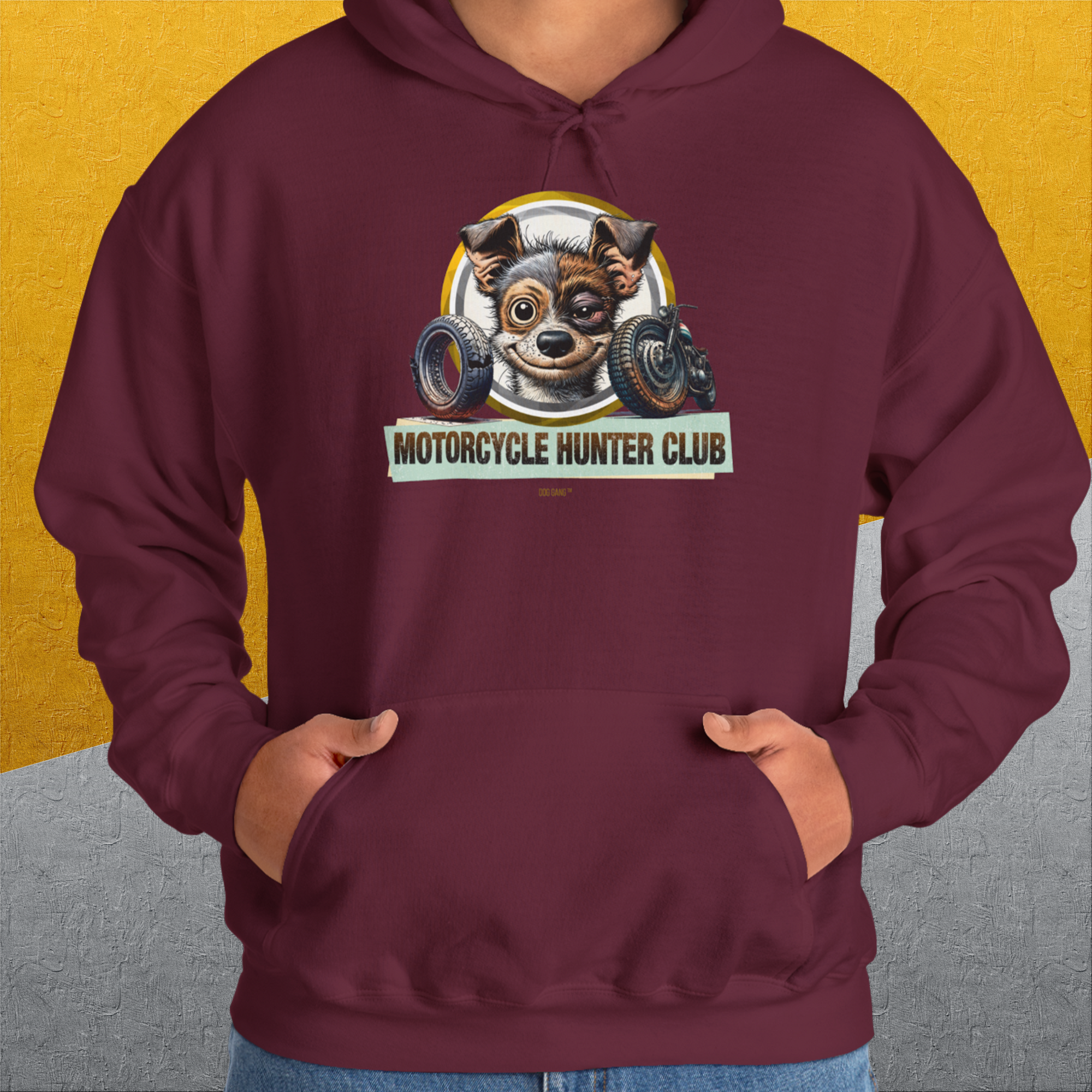 Motorcycle Hunter Club, Volume 1, Unisex Hoodie-, Design by Dog Gang