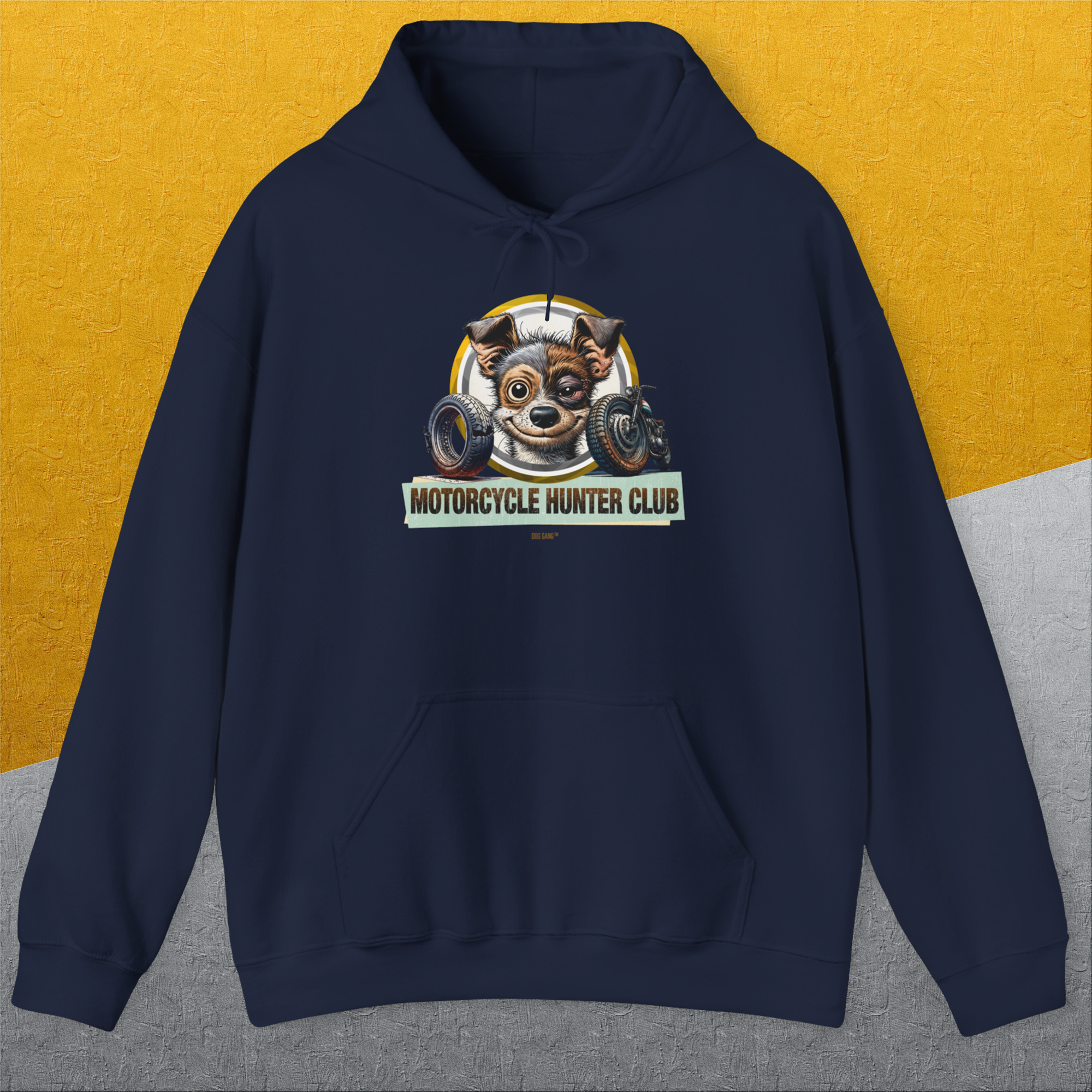 Motorcycle Hunter Club, Volume 1, Unisex Hoodie-, a cool and stylish design with a funny saying from Dog Gang