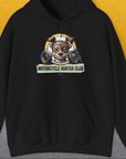 Motorcycle Hunter Club, Volume 1, Unisex Hoodie-Black, Design by Dog Gang
