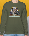 Motorcycle Hunter Club, Volume 1, Unisex Sweatshirt-, a fun and stylish sweatshirt design for dog lovers from Dog Gang