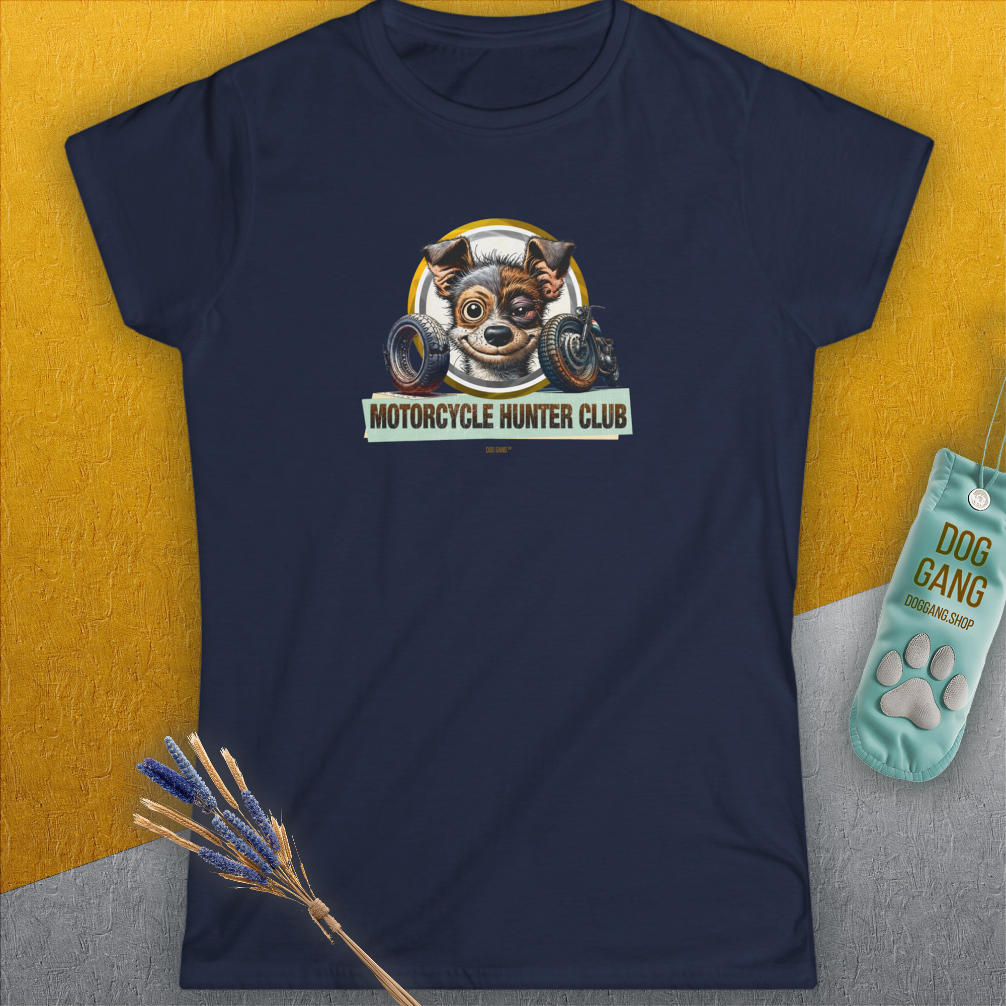 Motorcycle Hunter Club, Volume 1, Women's T-Shirt-, a fun and stylish design for dog lovers from Dog Gang