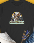Motorcycle Hunter Club, Volume 1, Women's T-Shirt-Black. A perfect gift for dog lovers and dog owners. Design by Dog Gang