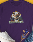 Motorcycle Hunter Club, Volume 1, Women's T-Shirt-Purple, a cool and stylish design with a funny saying from Dog Gang
