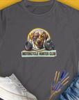 Motorcycle Hunter Club, Volume 4 (Labrador), Women's T-Shirt-Charcoal. A dog-themed Design from Dog Gang