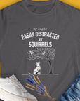 My Dog Is Easily Distracted By - Volume 1: Squirrels, Women's T-Shirt-Charcoal. A dog-themed Design from Dog Gang