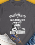 My Dog Is Easily Distracted By - Volume 2: Cats And Stuff, Women's T-Shirt-Charcoal. A dog-themed Design from Dog Gang