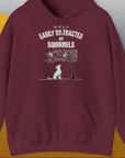 My Dog Is Easily Distracted By - Volume 1: Squirrels, Unisex Hoodie-Maroon, Design by Dog Gang