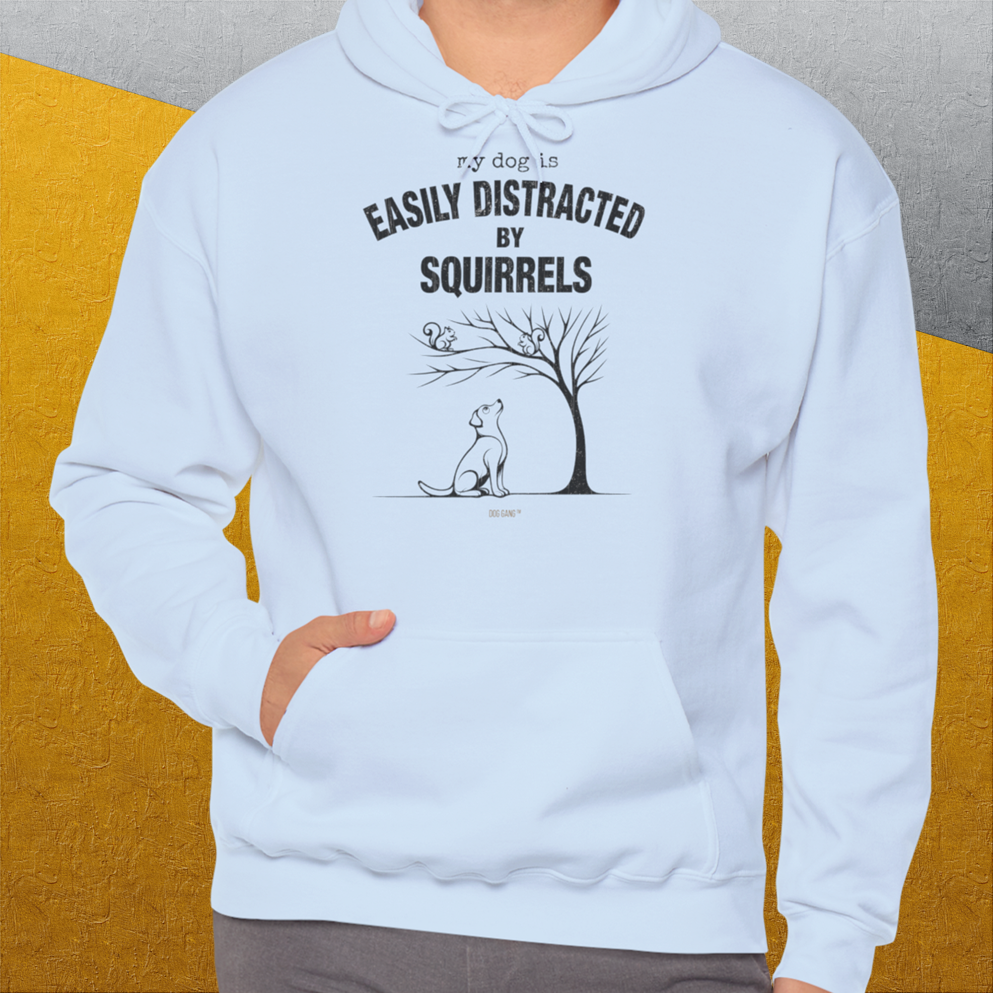 My Dog Is Easily Distracted By - Volume 1: Squirrels, Unisex Hoodie-. A perfect gift for dog lovers and dog owners. Design by Dog Gang