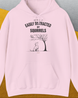 My Dog Is Easily Distracted By - Volume 1: Squirrels, Unisex Hoodie-Light Pink. For dog lovers and dog owners. Design by Dog Gang