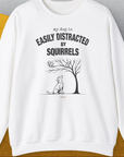 My Dog Is Easily Distracted By - Volume 1: Squirrels, Unisex Sweatshirt-White, Design by Dog Gang