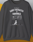 My Dog Is Easily Distracted By - Volume 1: Squirrels, Unisex Sweatshirt-Dark Heather, Design by Dog Gang