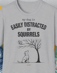 My Dog Is Easily Distracted By - Volume 1: Squirrels, Unisex T-Shirt-Sport Grey, Design by Dog Gang
