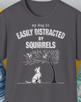 My Dog Is Easily Distracted By - Volume 1: Squirrels, Unisex T-Shirt-Charcoal, Design by Dog Gang