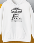 My Dog Is Easily Distracted By - Volume 2: Cats And Stuff, Unisex Hoodie-White, Design by Dog Gang