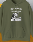 My Dog Is Easily Distracted By - Volume 2: Cats And Stuff, Unisex Hoodie-Military Green, Design by Dog Gang
