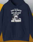 My Dog Is Easily Distracted By - Volume 2: Cats And Stuff, Unisex Hoodie-Navy, Design by Dog Gang