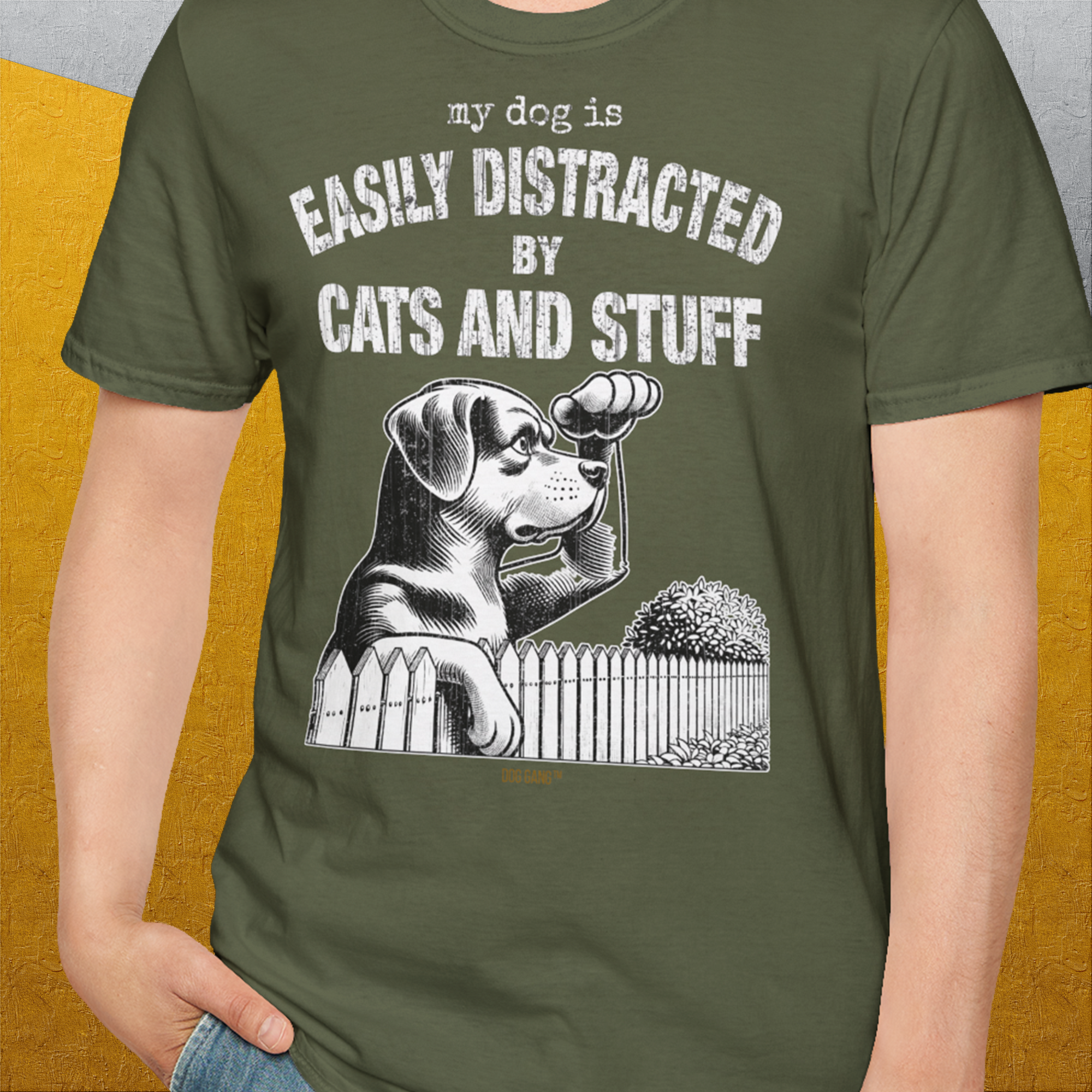 My Dog Is Easily Distracted By - Volume 2: Cats And Stuff, Unisex T-Shirt-, Design by Dog Gang