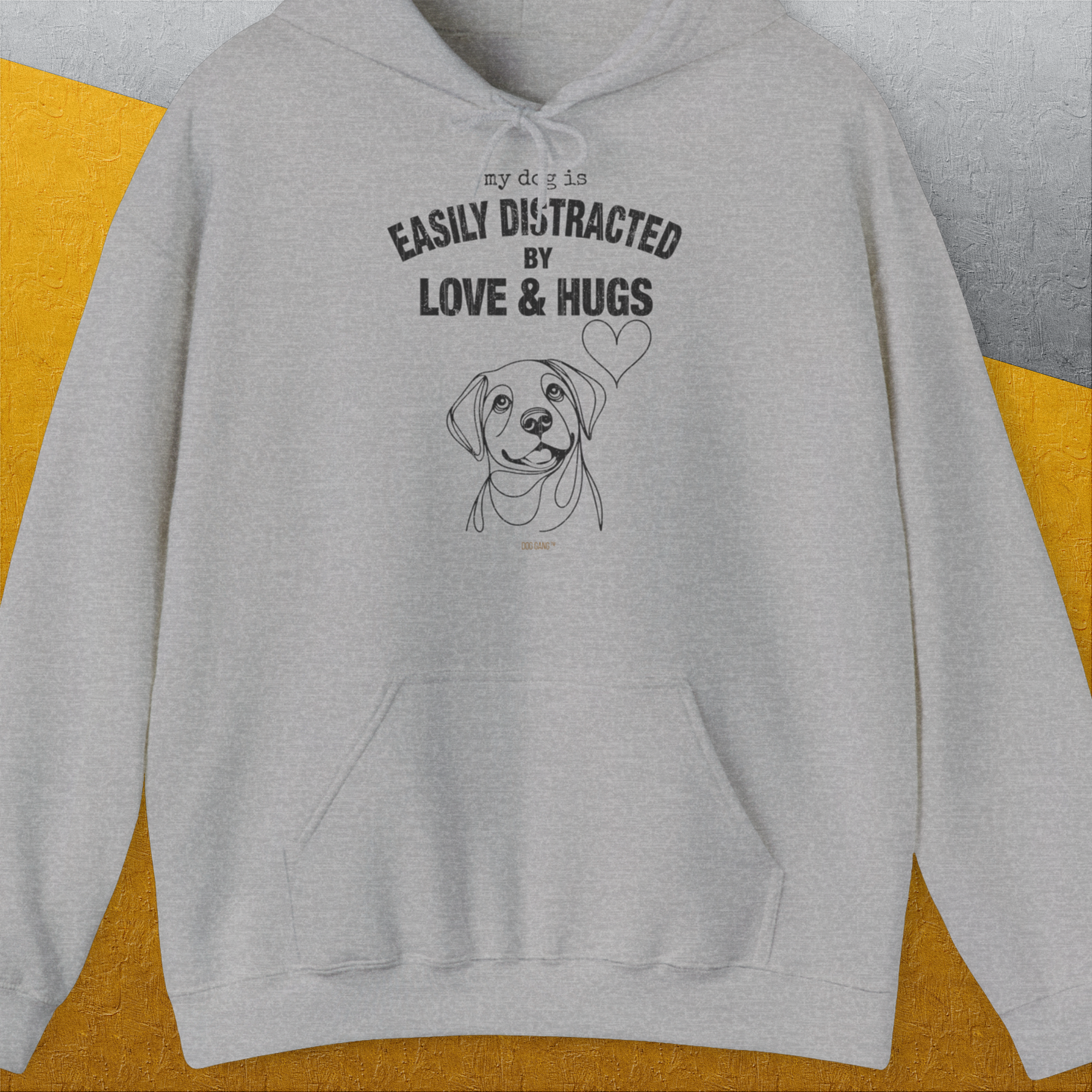 My Dog Is Easily Distracted By - Volume 3: Love And Hugs, Unisex Hoodie-Sport Grey, Design by Dog Gang