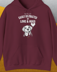 My Dog Is Easily Distracted By - Volume 3: Love And Hugs, Unisex Hoodie-Maroon, Design by Dog Gang
