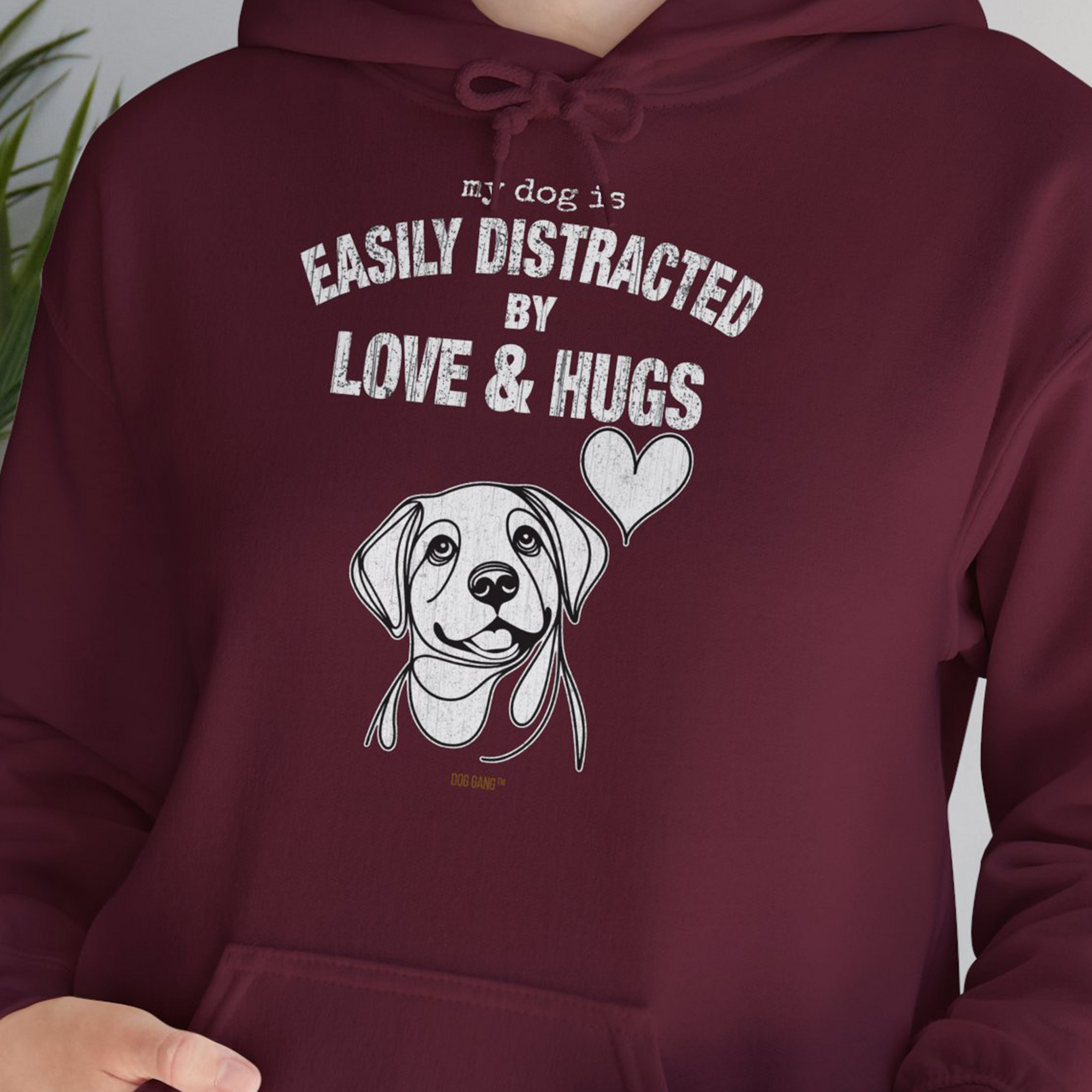 My Dog Is Easily Distracted By - Volume 3: Love And Hugs, Unisex Hoodie-, Design by Dog Gang