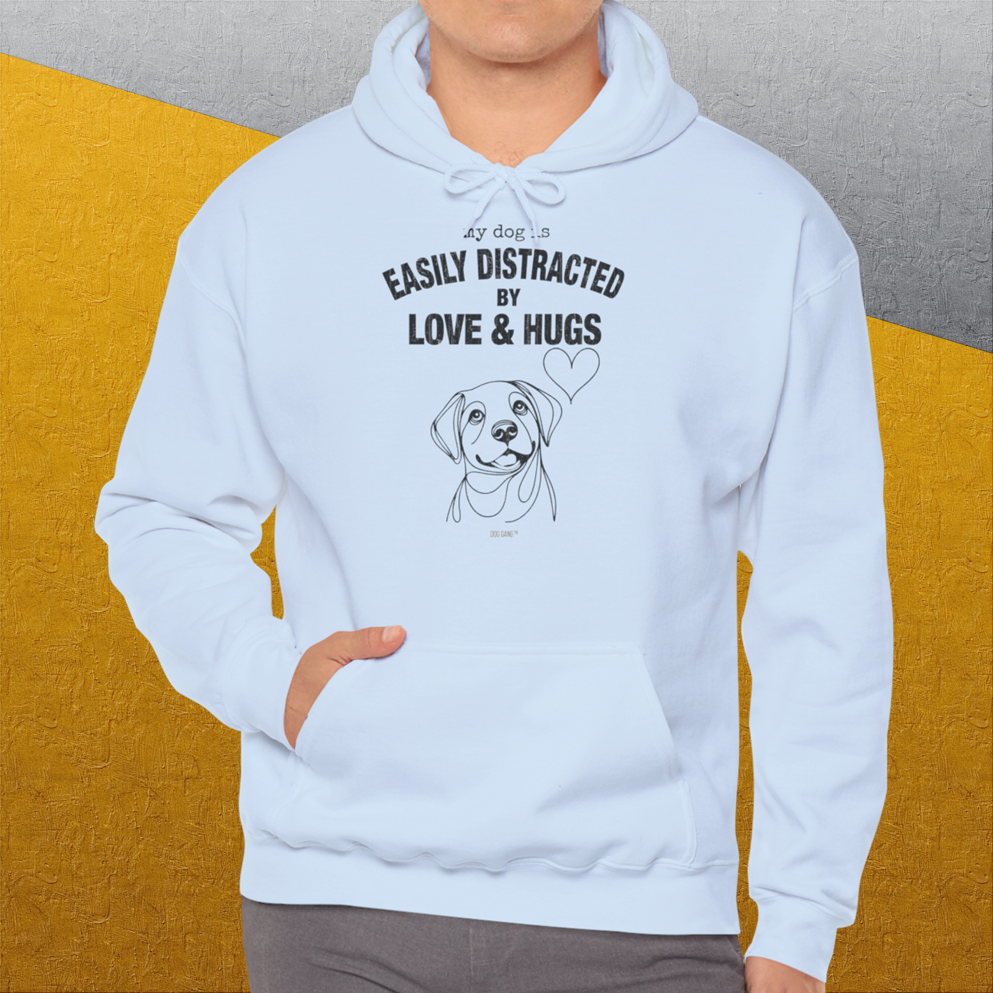 My Dog Is Easily Distracted By - Volume 3: Love And Hugs, Unisex Hoodie-. For dog lovers and dog owners. Design by Dog Gang