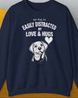 My Dog Is Easily Distracted By - Volume 3: Love And Hugs, Unisex Sweatshirt-Navy, a cool design with a funny saying from Dog Gang