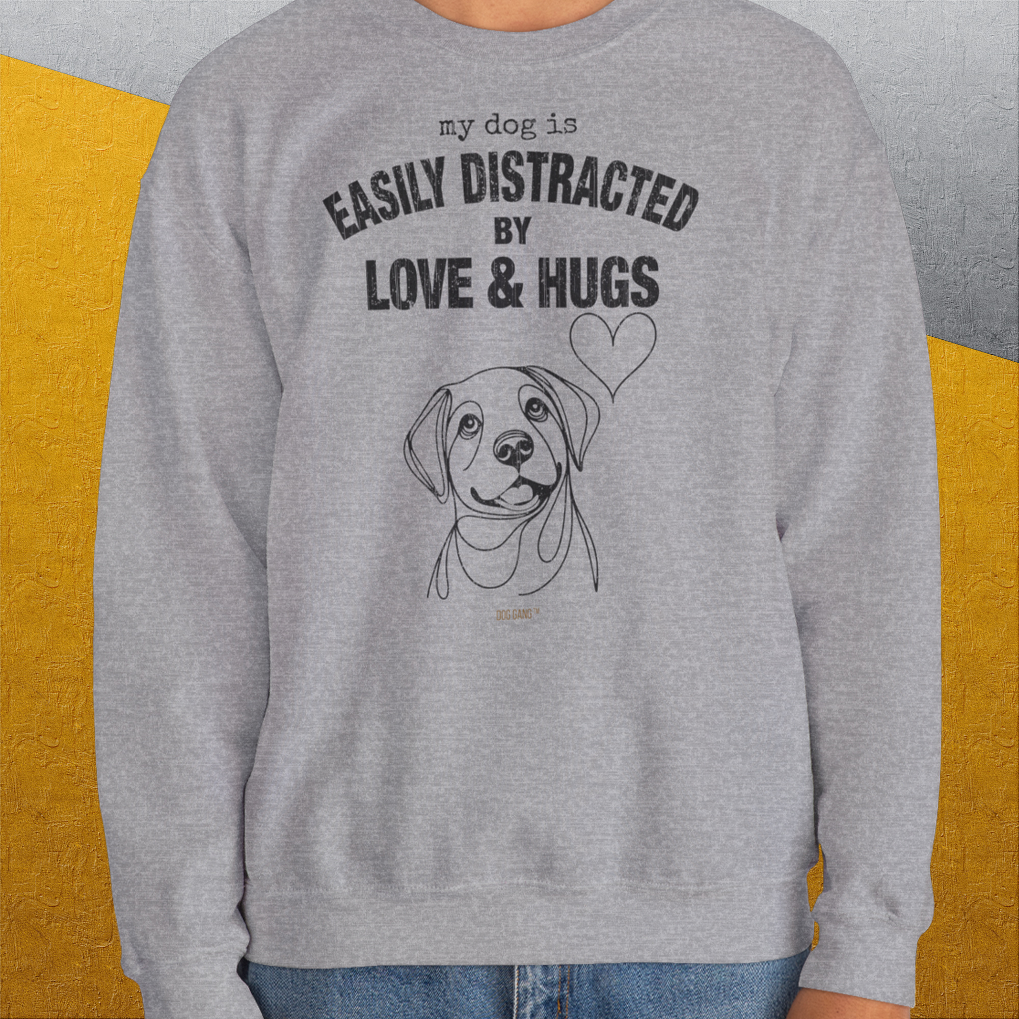 My Dog Is Easily Distracted By - Volume 3: Love And Hugs, Unisex Sweatshirt-, Design by Dog Gang