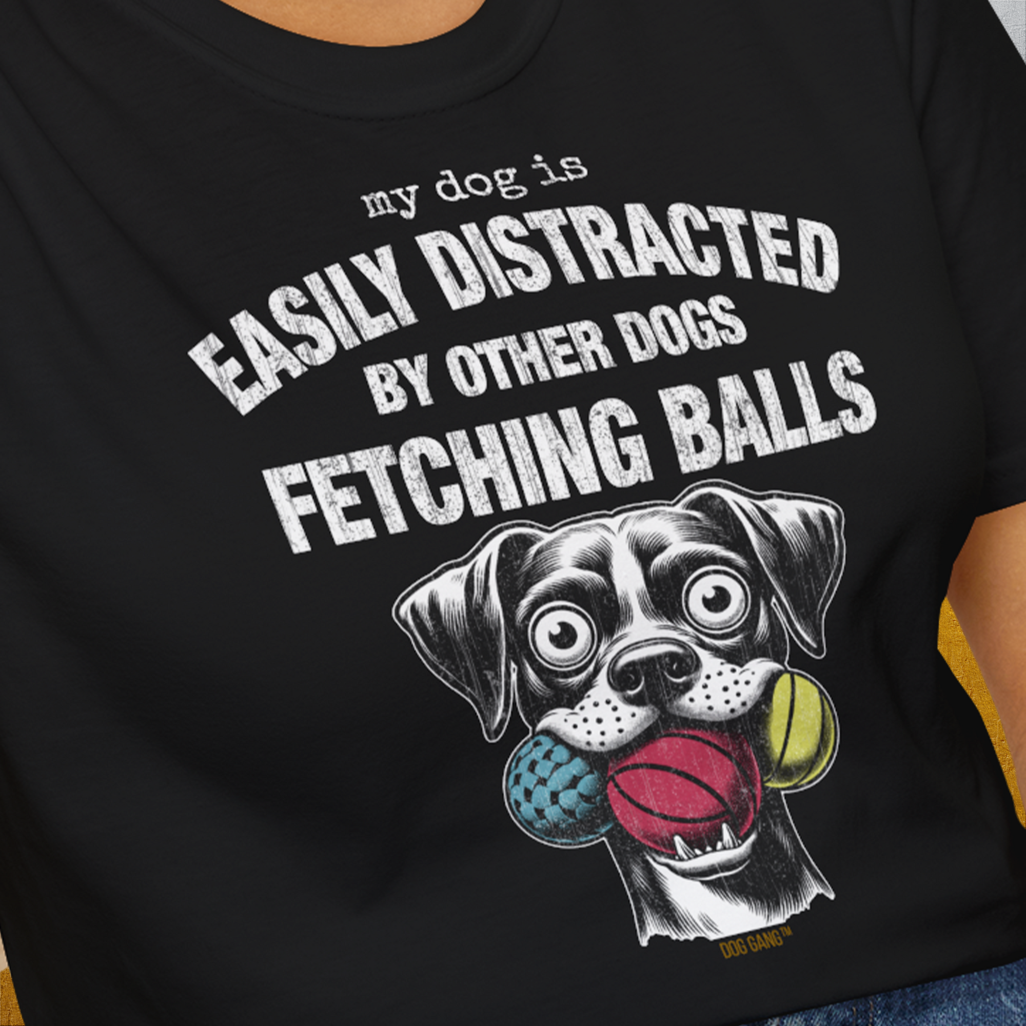 My Dog Is Easily Distracted By - Volume 4: Other Dogs Fetching Balls, Unisex T-Shirt-, a fun and stylish design for dog lovers from Dog Gang