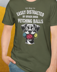 My Dog Is Easily Distracted By - Volume 4: Other Dogs Fetching Balls, Unisex T-Shirt-, Design by Dog Gang
