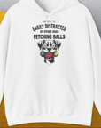 My Dog Is Easily Distracted By - Volume 4: Other Dogs Fetching Balls, Unisex Hoodie-White, Design by Dog Gang