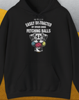 My Dog Is Easily Distracted By - Volume 4: Other Dogs Fetching Balls, Unisex Hoodie-Black, Design by Dog Gang