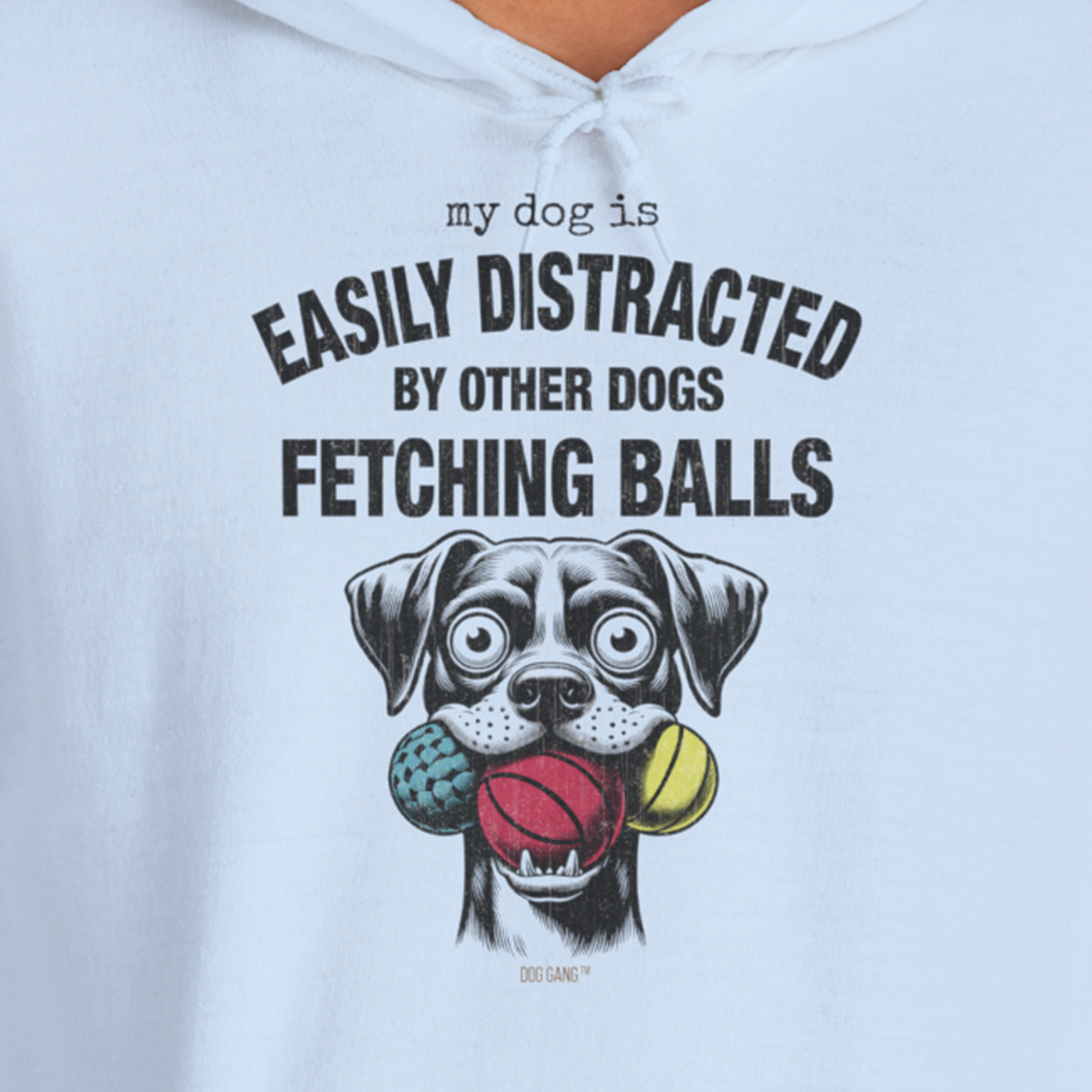 My Dog Is Easily Distracted By - Volume 4: Other Dogs Fetching Balls, Unisex Hoodie-, Design by Dog Gang