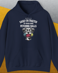 My Dog Is Easily Distracted By - Volume 4: Other Dogs Fetching Balls, Unisex Hoodie-Navy. A dog-themed Design from Dog Gang