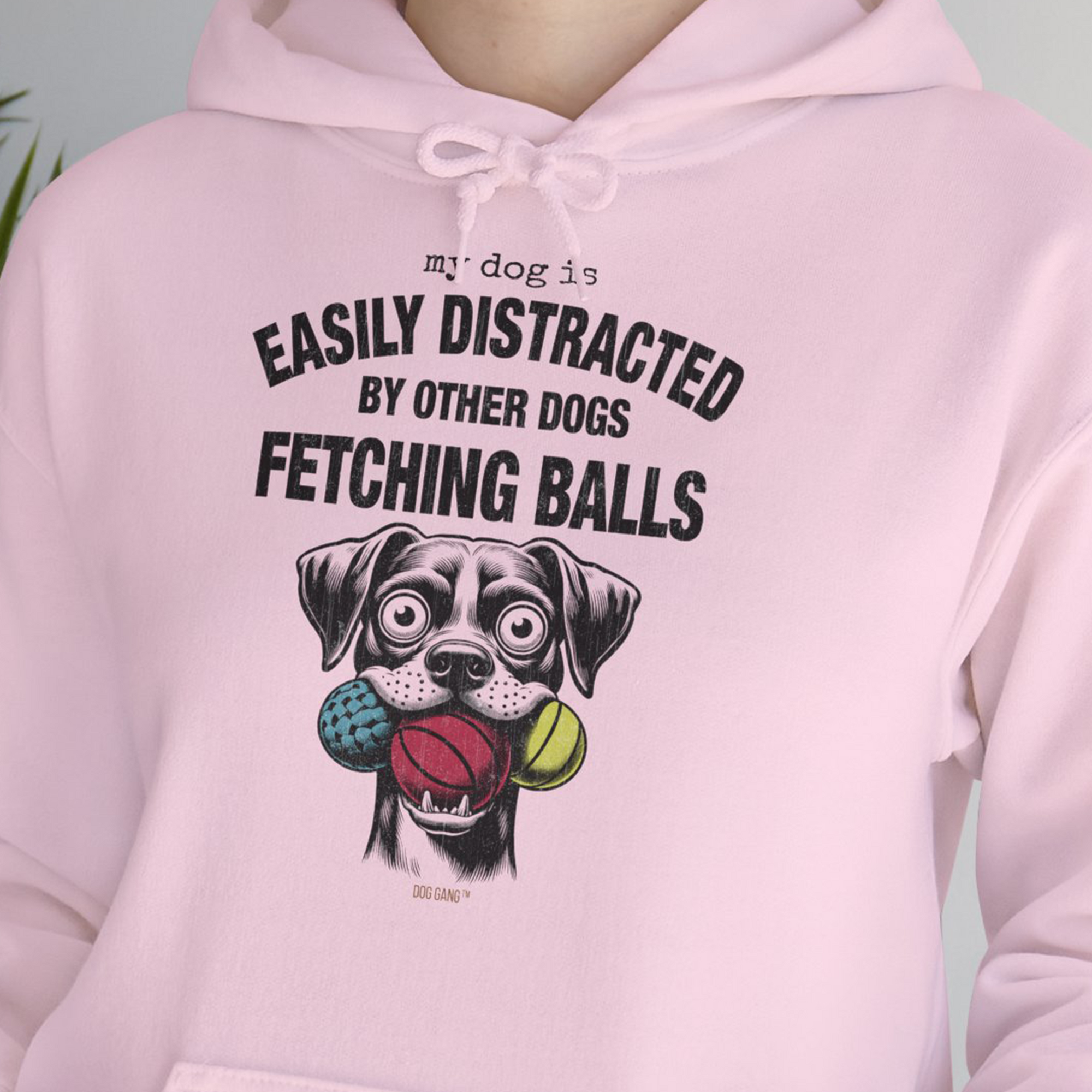 My Dog Is Easily Distracted By - Volume 4: Other Dogs Fetching Balls, Unisex Hoodie-. For dog lovers and dog owners. Design by Dog Gang